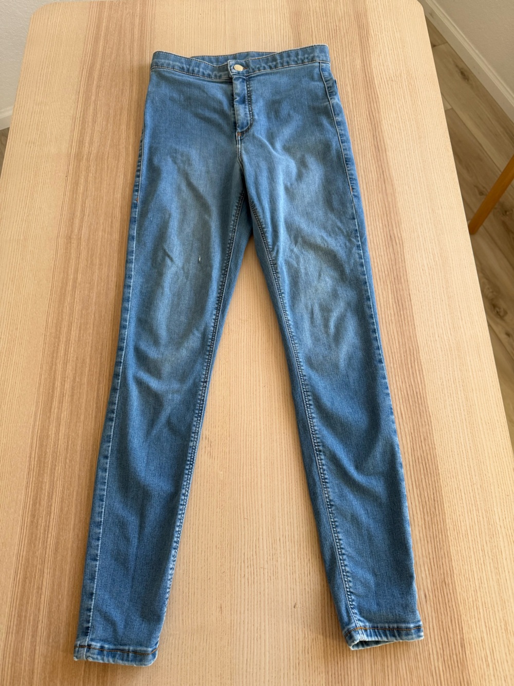 Topshop Moto Light Wash Skinny Jeans W28 L32 Stretch Denim High Rise Slim